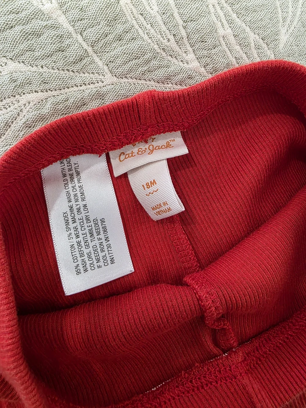 Cat & Jack Bright Red Ribbed Leggings